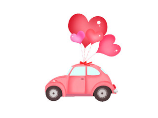 情人节汽车小车浪漫气球ae动画gif原创制作气球元素